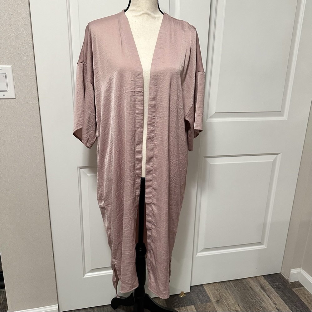 Forever 21 satin like kimono open duster cardigan small